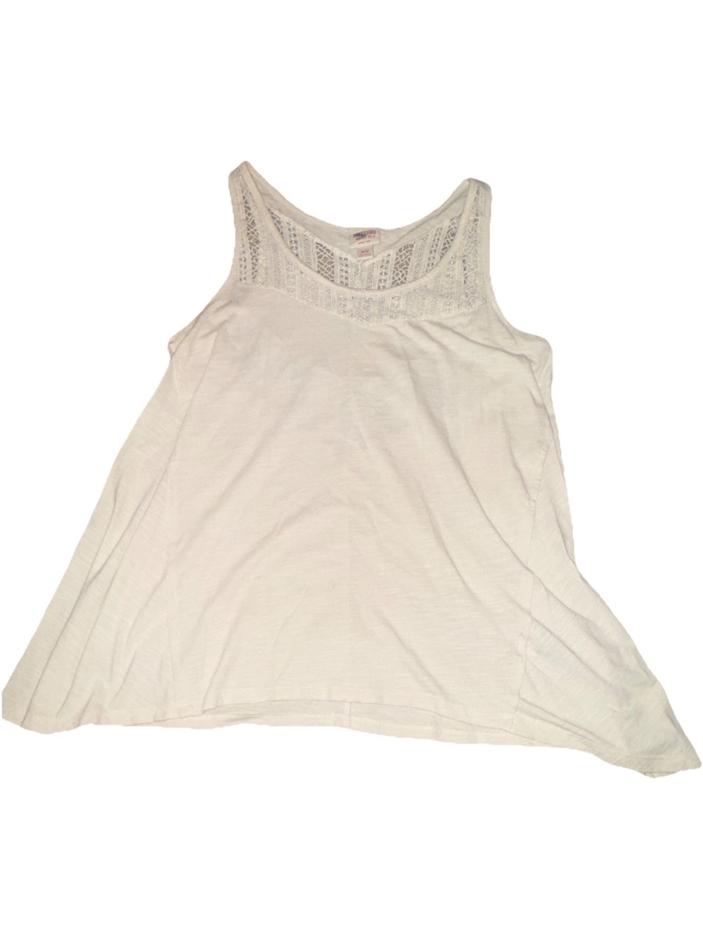 Mossimo Supply Co. White Lace Yoke Flowy Tank